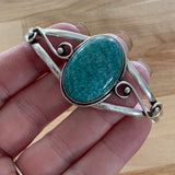 Amazonite Solid 925 Sterling Silver Cuff Bracelet
