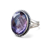 Amethyst Solid 925 Sterling Silver Ring 8.5