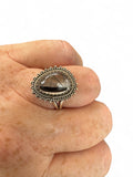 Black Rutilated Quartz Solid 925 Sterling Silver Ring 6.5