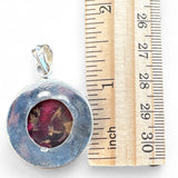 Kingman Red Rose Dahlia Solid 925 Sterling Silver Pendant