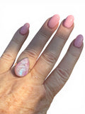 Pink Moonstone Solid 925 Sterling Silver Ring 6