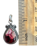 Kingman Red Rose Dahlia Solid 925 Sterling Silver Pendant