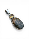 Yellowjacket Jasper & Citrine Solid 925 Sterling Silver Pendant