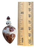 Spessartine Garnet in Limestone & Garnet Solid 925 Sterling Silver Pendant