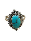 Egyptian Turquoise Solid 925 Sterling Silver Ring 9