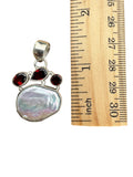 Pearl & Garnet Solid 925 Sterling Silver Pendant