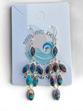 Kingman Pink Dahlia Turquoise Solid 925 Sterling Silver earrings