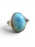 Caribbean Larimar Solid 925 Sterling Silver Ring 9.5