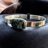 Seraphanite Solid 925 Sterling Silver Cuff Bracelet