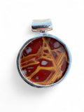 Noreena Jasper & Garnet Solid 925 Sterling Silver Pendant
