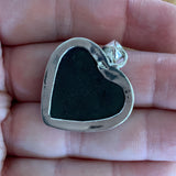 HEART Blue Sandstone Solid 925 Sterling Silver Pendant