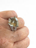 Prasiolite Green Amethyst Solid 925 Sterling Silver Ring 6