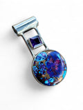 Purple Dahlia Turquoise Solid 925 Sterling Silver Pendant