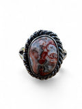 Leopardskin Jasper Solid 925 Sterling Silver Ring 8