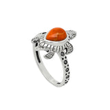 TURTLE Sponge Coral Solid 925 Sterling Silver Ring 8