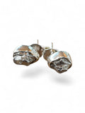 Meteorite Solid 925 Sterling Silver stud Earrings