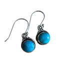 Kingman Turquoise Solid 925 Sterling Silver Earrings