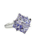 Tanzanite Solid 925 Sterling Silver cluster Ring 5