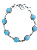 Caribbean Larimar Solid 925 Sterling Silver Bracelet