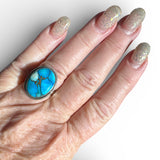 Kingman Blue Ice Dahlia Solid 925 Sterling Silver Ring 6