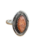 Sunstone Solid 925 Sterling Silver Ring 7.5