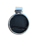 Rough Black Tourmaline & Garnet Solid 925 Sterling Silver Pendant