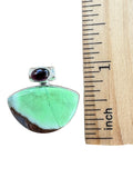 Lemon Chrysoprase & Onyx Solid 925 Sterling Silver Pendant