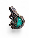 Green Onyx Copper Wrapped Pendant