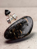Nuumite & Black Onyx Solid 925 Sterling Silver Pendant