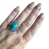 Pilot Mountain Turquoise with Pyrite Solid 925 Sterling Silver Ring 8