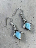Caribbean Larimar Solid 925 Sterling Silver Earrings