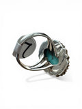 Kingman Turquoise Solid 925 Sterling Silver Ring 7