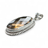 Smoky Topaz Solid 925 Sterling Silver Pendant