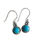 Kingman Turquoise Solid 925 Sterling Silver Earrings