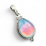 Aurora Opal Solid 925 Sterling Silver Pendant