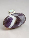 Chevron & Rainbow Moonstone Solid 925 Sterling Silver Pendant