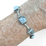 Dendritic Opal Solid 925 Sterling Silver Bracelet