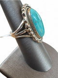 Kingman Turquoise Solid 925 Sterling Silver Ring 6
