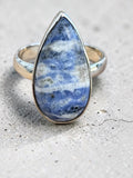 Sodalite Solid 925 Sterling Silver Ring 8
