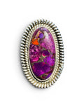 Kingman Purple Mojave Turquoise Solid 925 Sterling Silver Ring 6