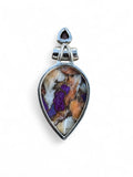 Kingman Purple Turquoise & Oyster Solid 925 Sterling Silver Pendant