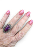 Kingman Purple Mojave Turquoise Solid 925 Sterling Silver Ring 7