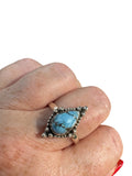 Golden Hills Turquoise Solid 925 Sterling Silver Ring 10