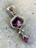 Trapiche Amethyst & African Amethyst Solid 925 Sterling Silver Pendant