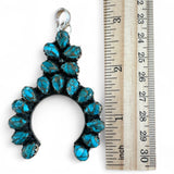 Kingman Blue Copper Turquoise Solid 925 Sterling Silver Naja Pendant