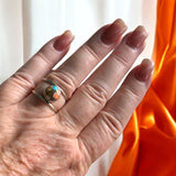 Turquoise & Spiny Oyster Solid 925 Sterling Silver Ring