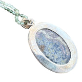 Moss Agate Solid 925 Sterling Silver Pendant Necklace