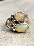 Faceted Ethiopian Opal Solid 925 Sterling Silver Ring 7