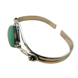 Chrysoprase Solid 925 Sterling Silver Cuff Bracelet