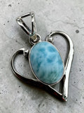 Caribbean Larimar Solid 925 Sterling Silver Pendant